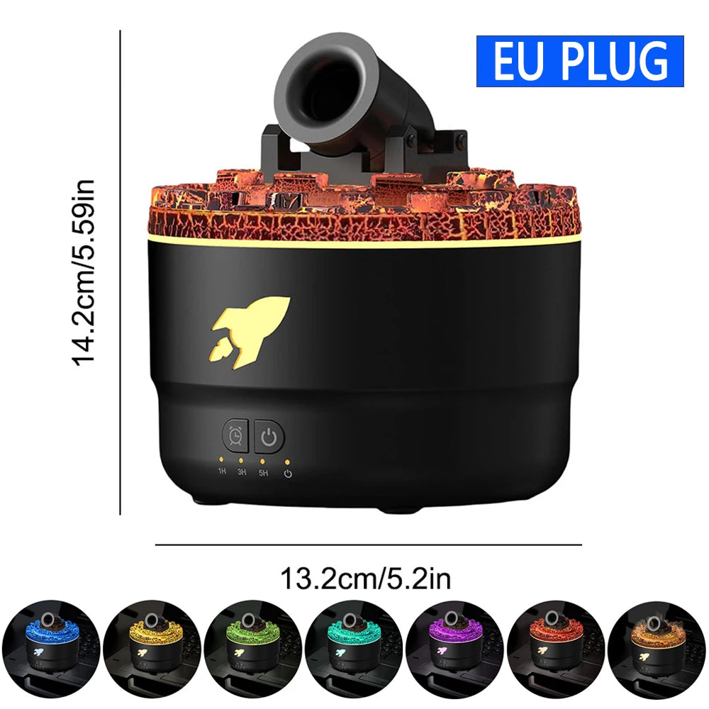 Volcanic Crack Light Cannons Humidifier Essential Oil Diffuser Air Humidifier with Timer for Home Bedroom Office w/ Night Light