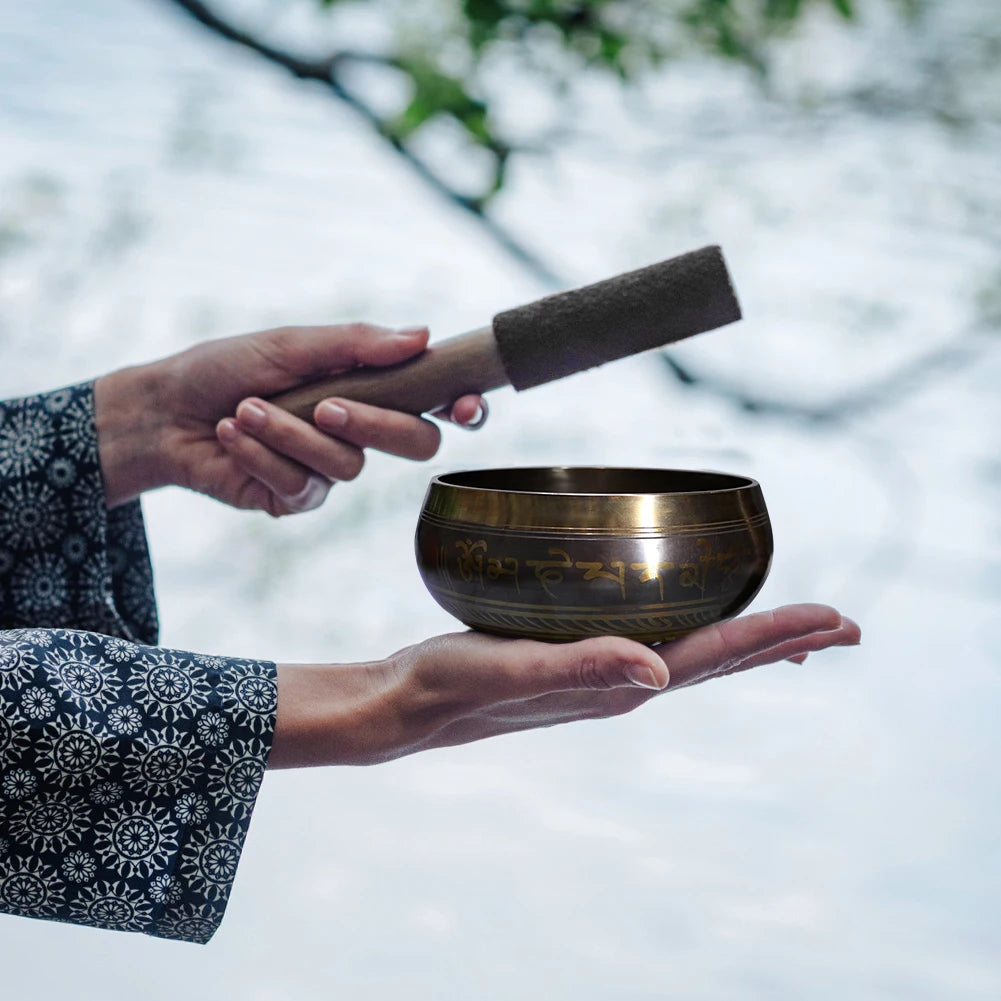 Nepal Tibetan Singing Bowl 4 Sizes – Handmade Himalayan Buddhist Bronze Chime for Yoga and Meditation
