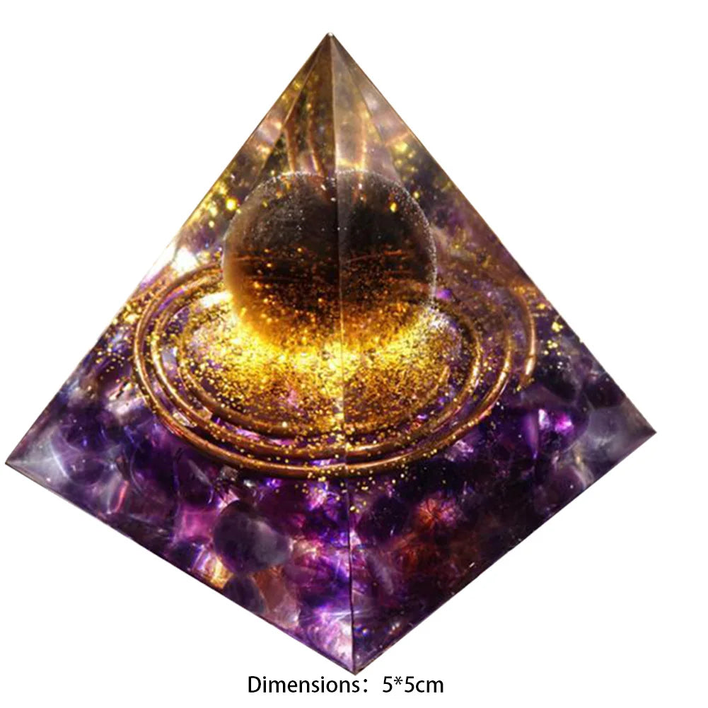 Natural Tiger Eye Orgonite Pyramid Healing Crystals Energy Generator Reiki Chakra Multiplier Orgone Amethyst Meditation Stone5X5