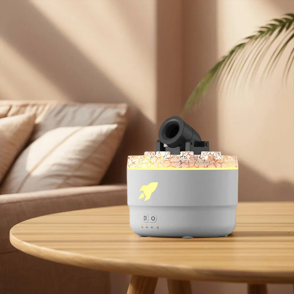 Volcanic Crack Light Cannons Humidifier Essential Oil Diffuser Air Humidifier with Timer for Home Bedroom Office w/ Night Light
