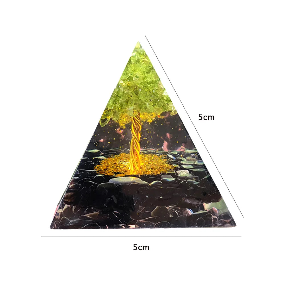 Natural Tiger Eye Orgonite Pyramid Healing Crystals Energy Generator Reiki Chakra Multiplier Orgone Amethyst Meditation Stone5X5