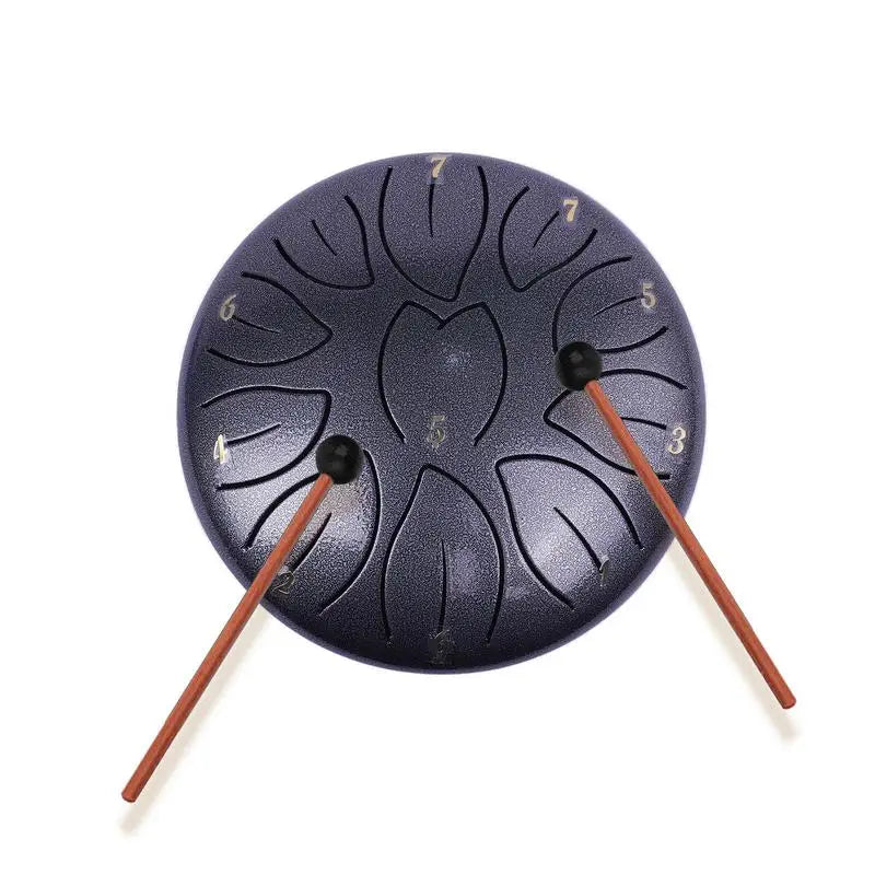 Portable 6-Inch Rain Drum Instrument with 11 Notes – Ethereal Steel Tongue Drum for Meditation and Music Education