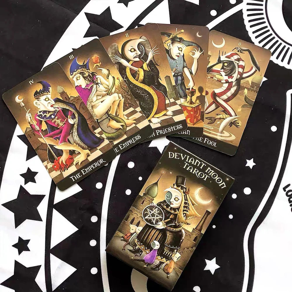 Deviant Moon Tarot Deck – 78-Card Borderless Edition Fantasy Art Tarot