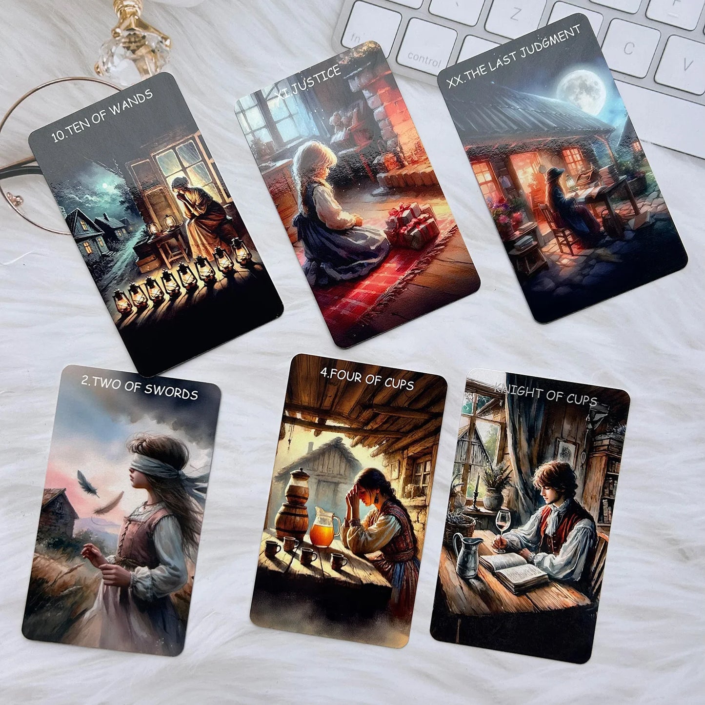Pastoral Story Waite Tarot – 79-Card Deck with PDF Guide for Divination