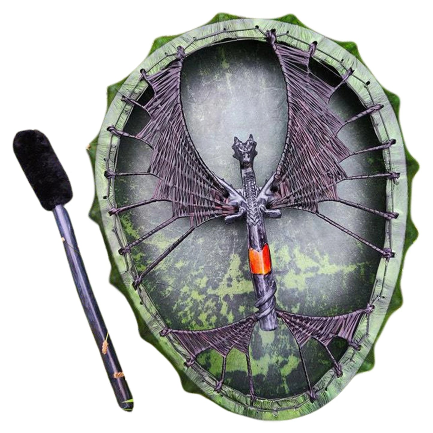 Shaman Drum with Dragon Totem Tree of Life – Handmade Siberian Drum for Sound Healing