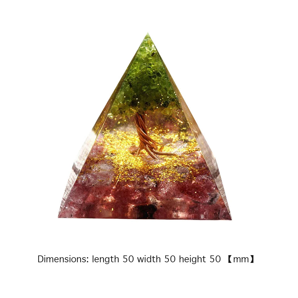 Natural Tiger Eye Orgonite Pyramid Healing Crystals Energy Generator Reiki Chakra Multiplier Orgone Amethyst Meditation Stone5X5