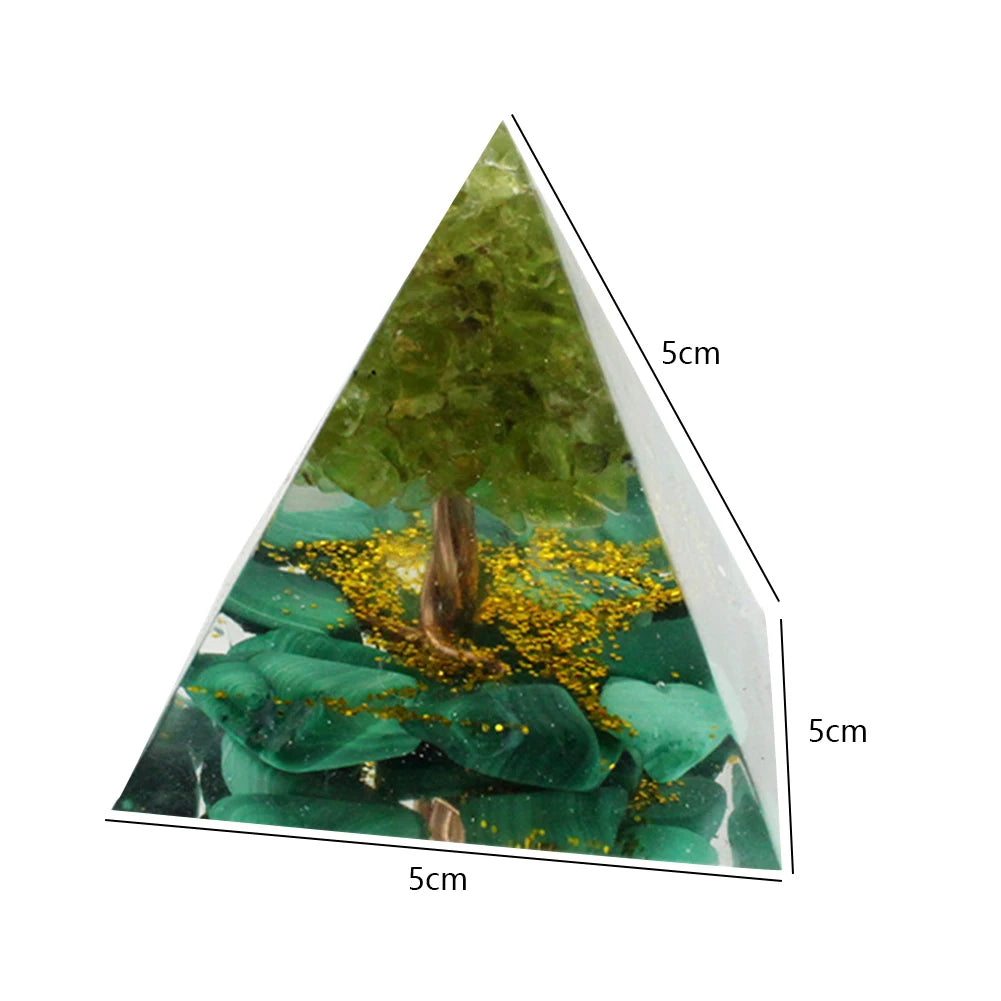 Natural Tiger Eye Orgonite Pyramid Healing Crystals Energy Generator Reiki Chakra Multiplier Orgone Amethyst Meditation Stone5X5