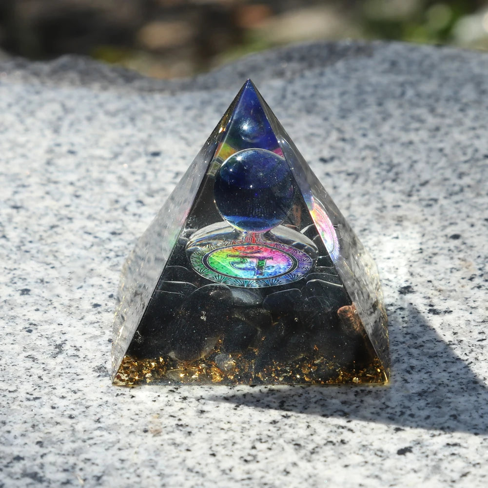 Natural Tiger Eye Orgonite Pyramid Healing Crystals Energy Generator Reiki Chakra Multiplier Orgone Amethyst Meditation Stone5X5