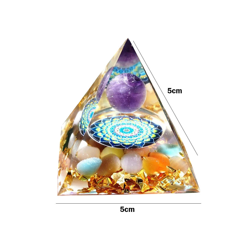 Natural Tiger Eye Orgonite Pyramid Healing Crystals Energy Generator Reiki Chakra Multiplier Orgone Amethyst Meditation Stone5X5
