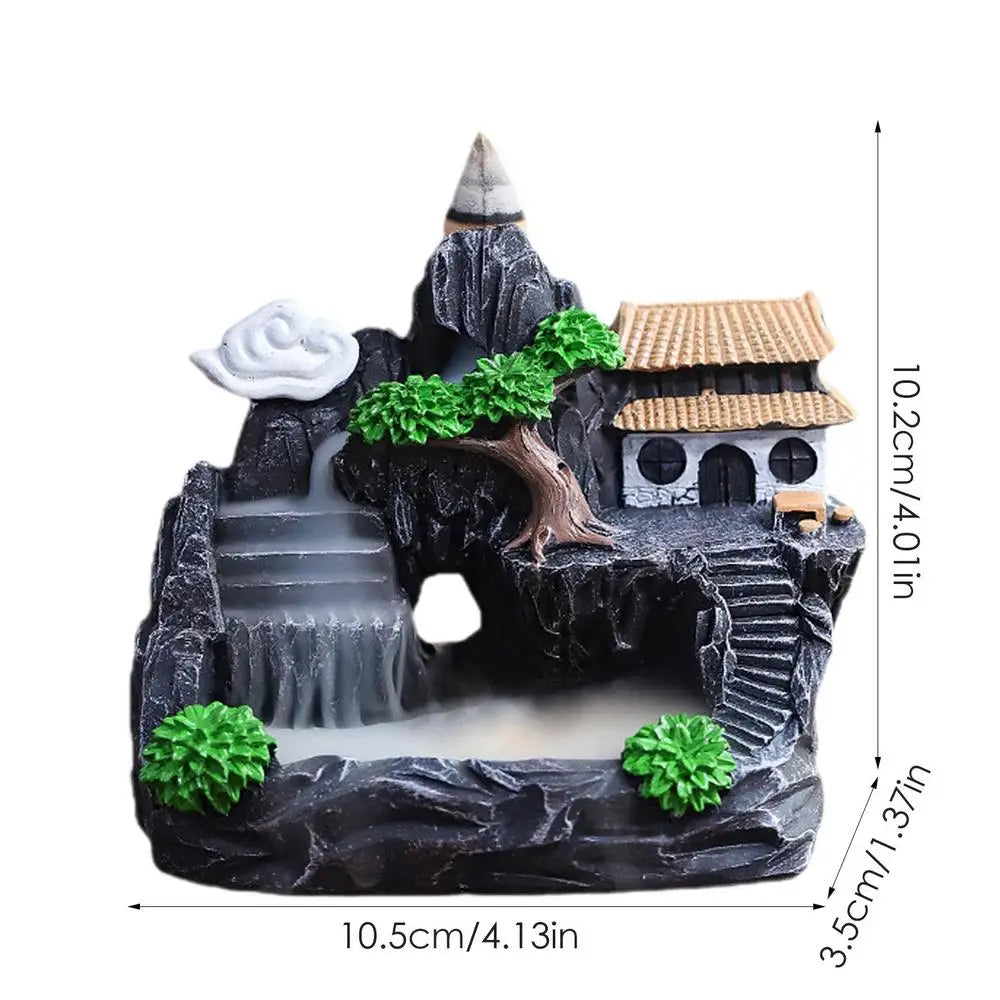 Mini Resin Backflow Waterfall Incense Holder – Tranquil Aromatherapy Decor