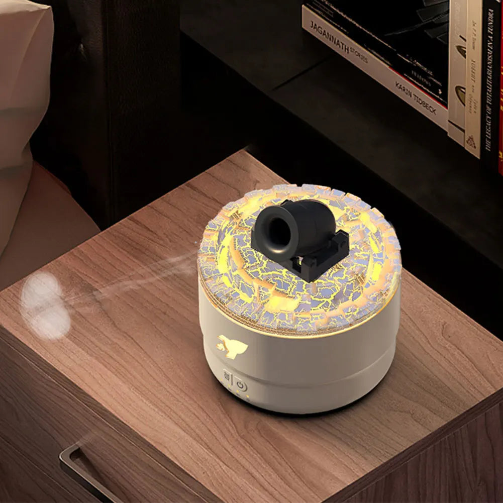 Volcanic Crack Light Cannons Humidifier Essential Oil Diffuser Air Humidifier with Timer for Home Bedroom Office w/ Night Light