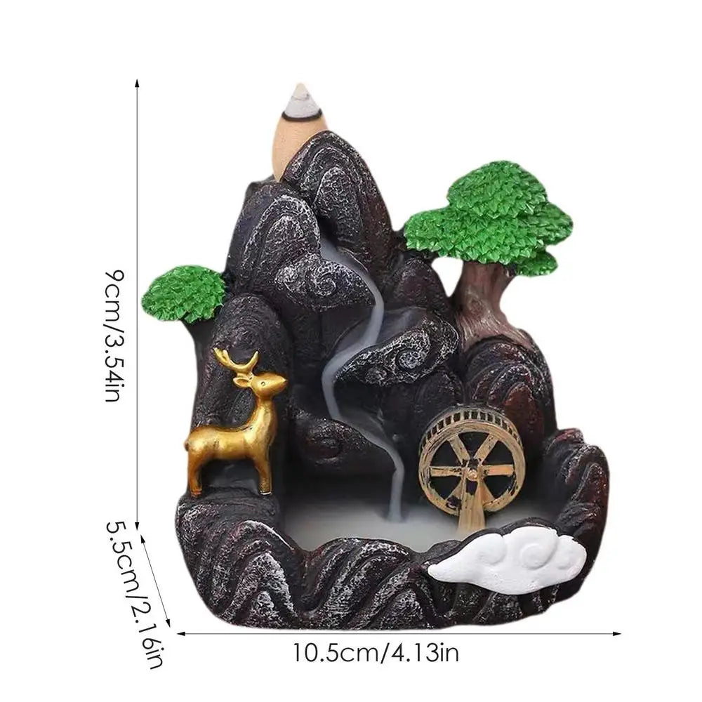 Mini Resin Backflow Waterfall Incense Holder – Tranquil Aromatherapy Decor