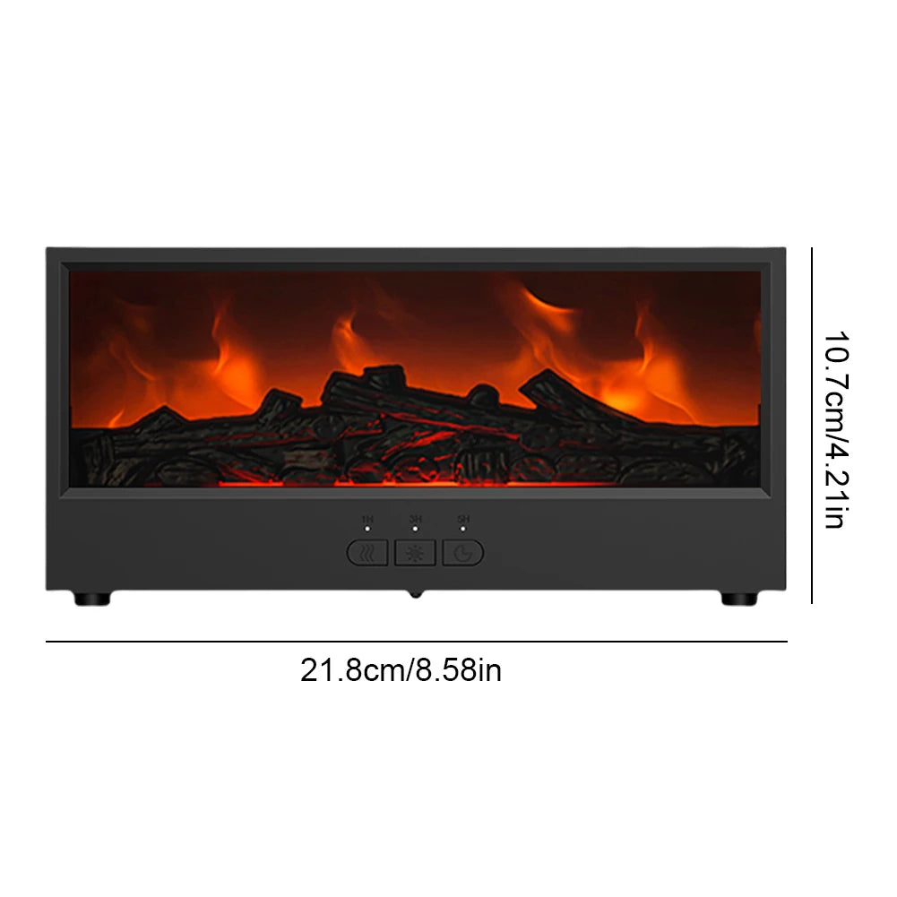 Creative Fireplace Air Humidifier Waterless Auto-Off Aroma Essential Oil Diffuser with Remote & Realistic Fireplace Night Light