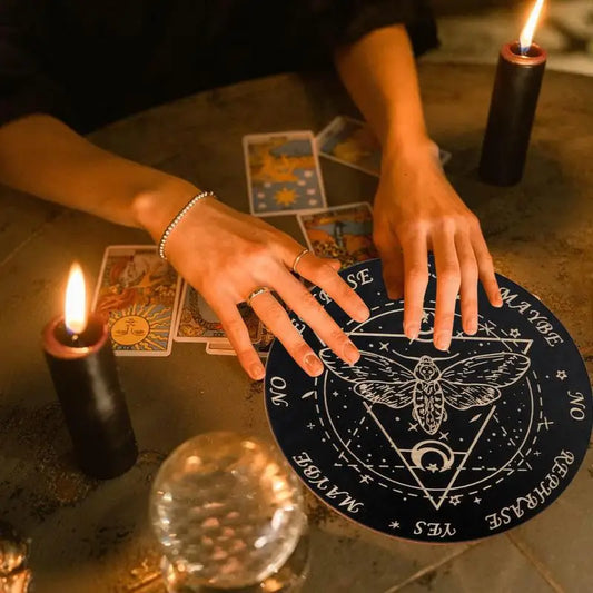 Mystodiac Star Pendulum Board – Wooden Dowsing Divination Board 15cm