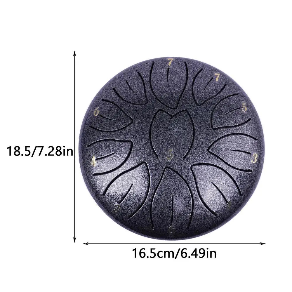 Portable 6-Inch Rain Drum Instrument with 11 Notes – Ethereal Steel Tongue Drum for Meditation and Music Education