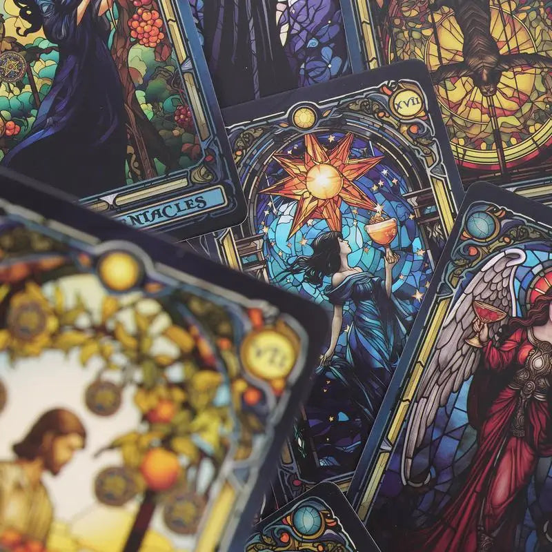 Tarot of Stained Glass – 78-Card Deck for Divination Guidance