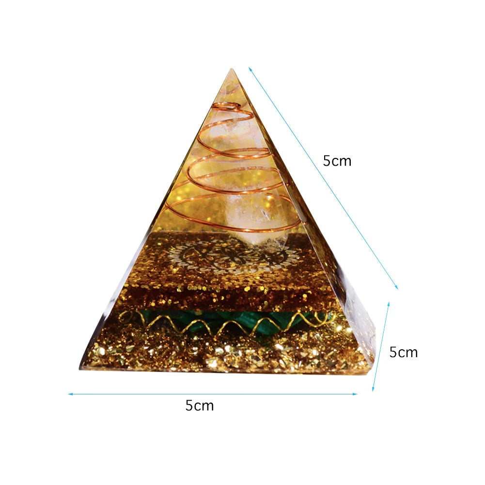 Natural Tiger Eye Orgonite Pyramid Healing Crystals Energy Generator Reiki Chakra Multiplier Orgone Amethyst Meditation Stone5X5