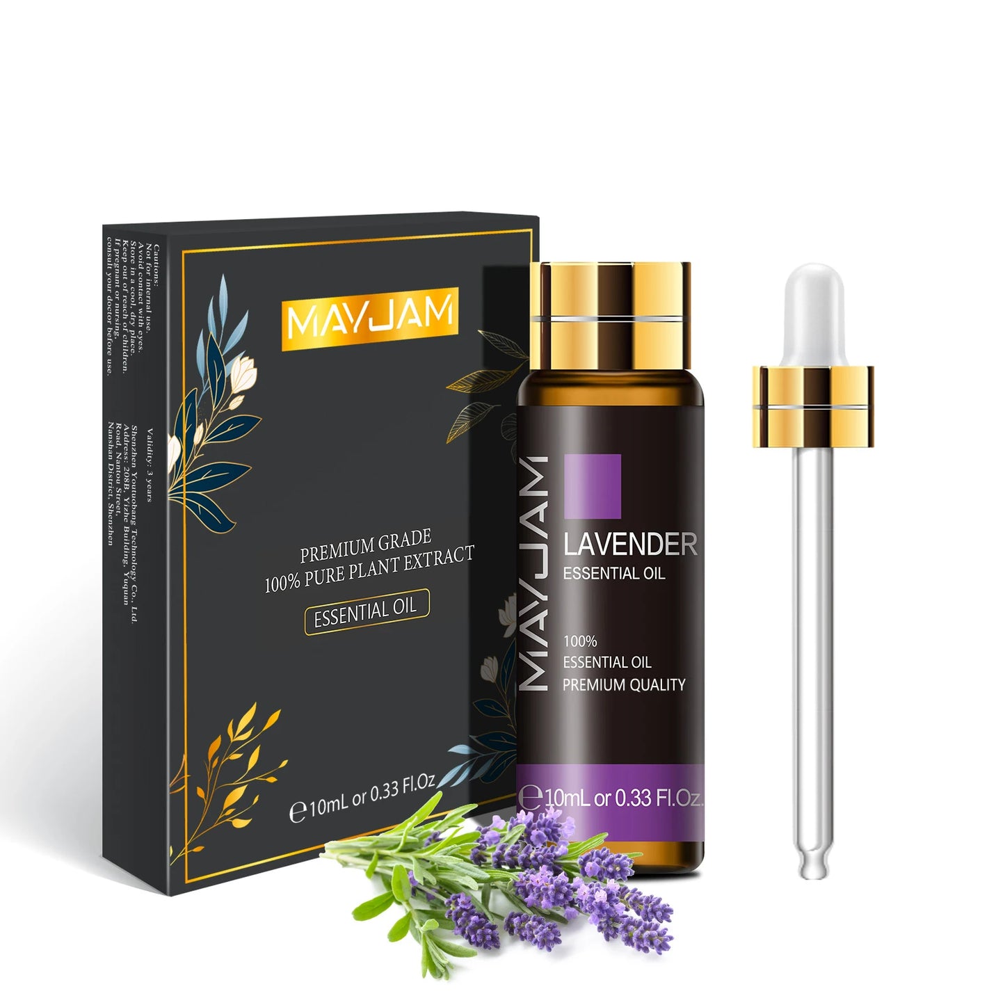 MAYJAM 10ml with Dropper 35 Flavor Essential Oils Vanilla Grapefruit Frankincense Jasmine Oil For Homemade Candle Bath Ball