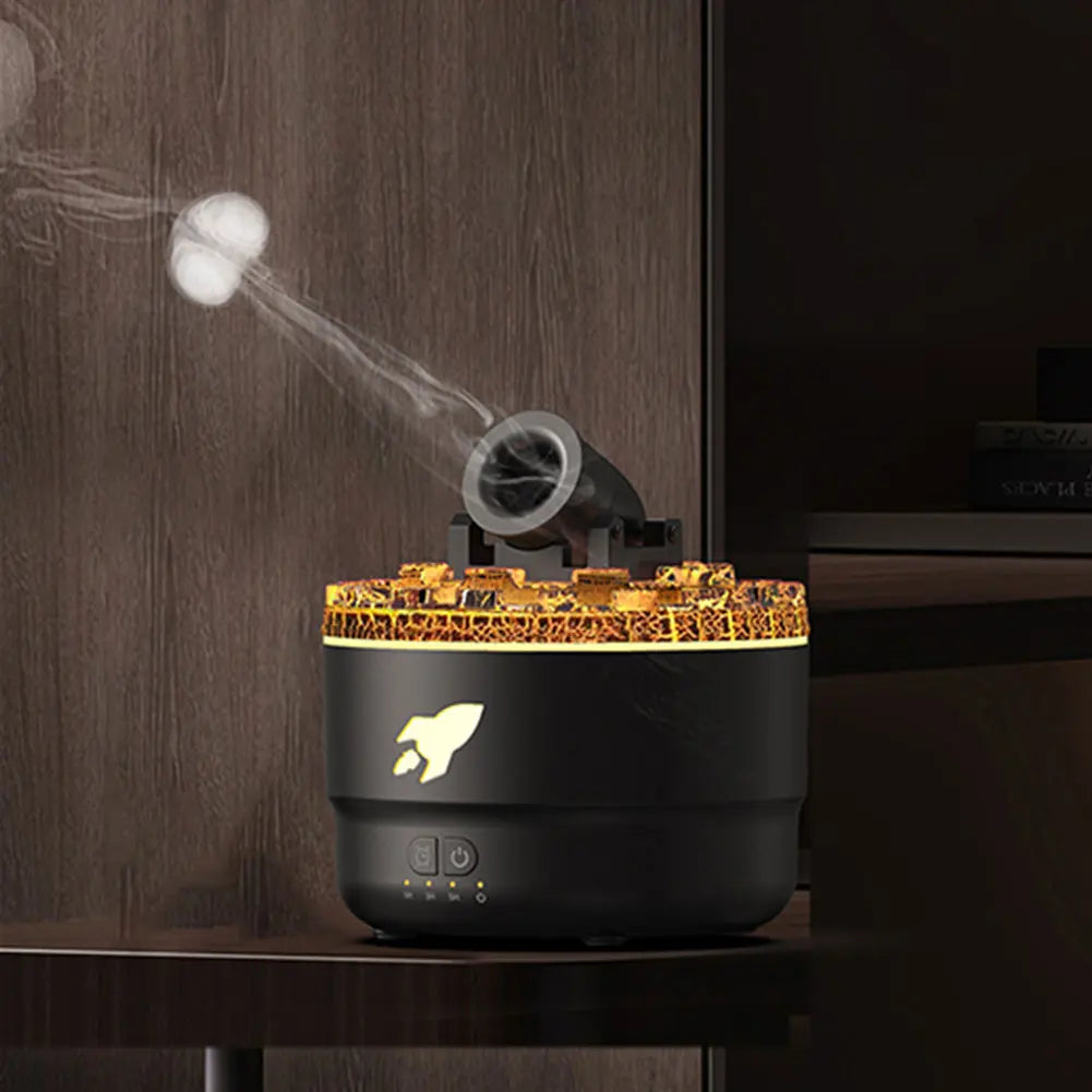 Volcanic Crack Light Cannons Humidifier Essential Oil Diffuser Air Humidifier with Timer for Home Bedroom Office w/ Night Light