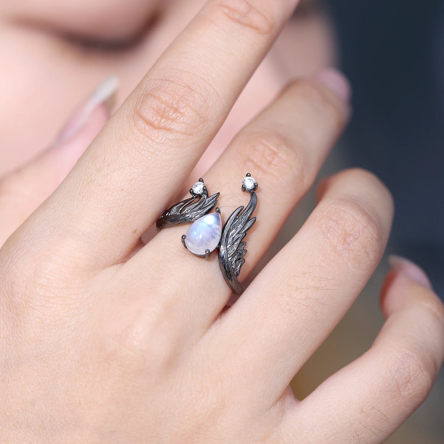 925 Sterling Silver 1.43Ct Amethyst Crystal Ring