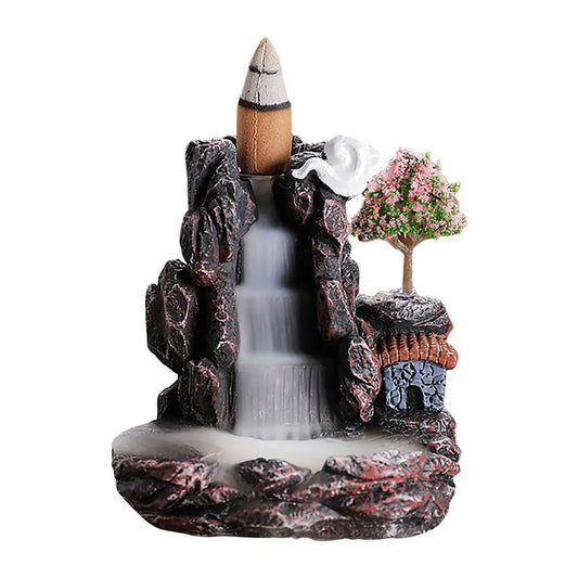 Resin Backflow Incense Burner Waterfall Tower – Mystical Aromatherapy Decor