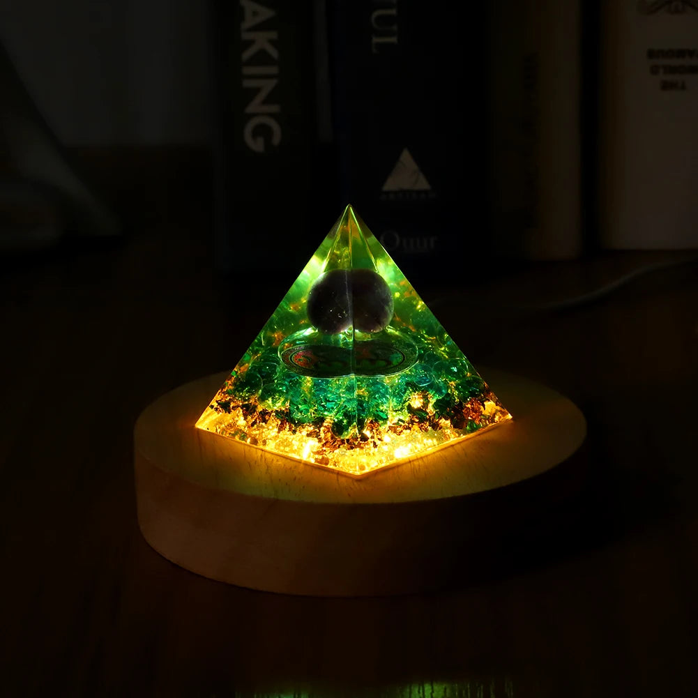 Natural Tiger Eye Orgonite Pyramid Healing Crystals Energy Generator Reiki Chakra Multiplier Orgone Amethyst Meditation Stone5X5