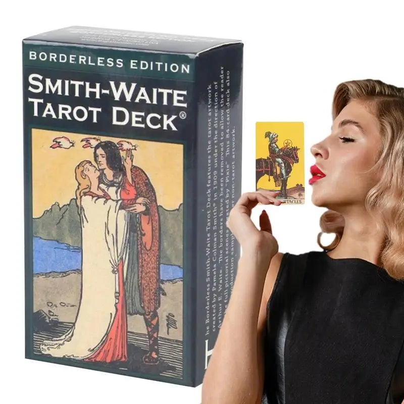 Large Borderless Smith-Waite Tarot Deck – Pocket Size 12×7cm Full English