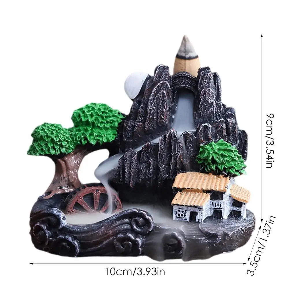 Mini Resin Backflow Waterfall Incense Holder – Tranquil Aromatherapy Decor