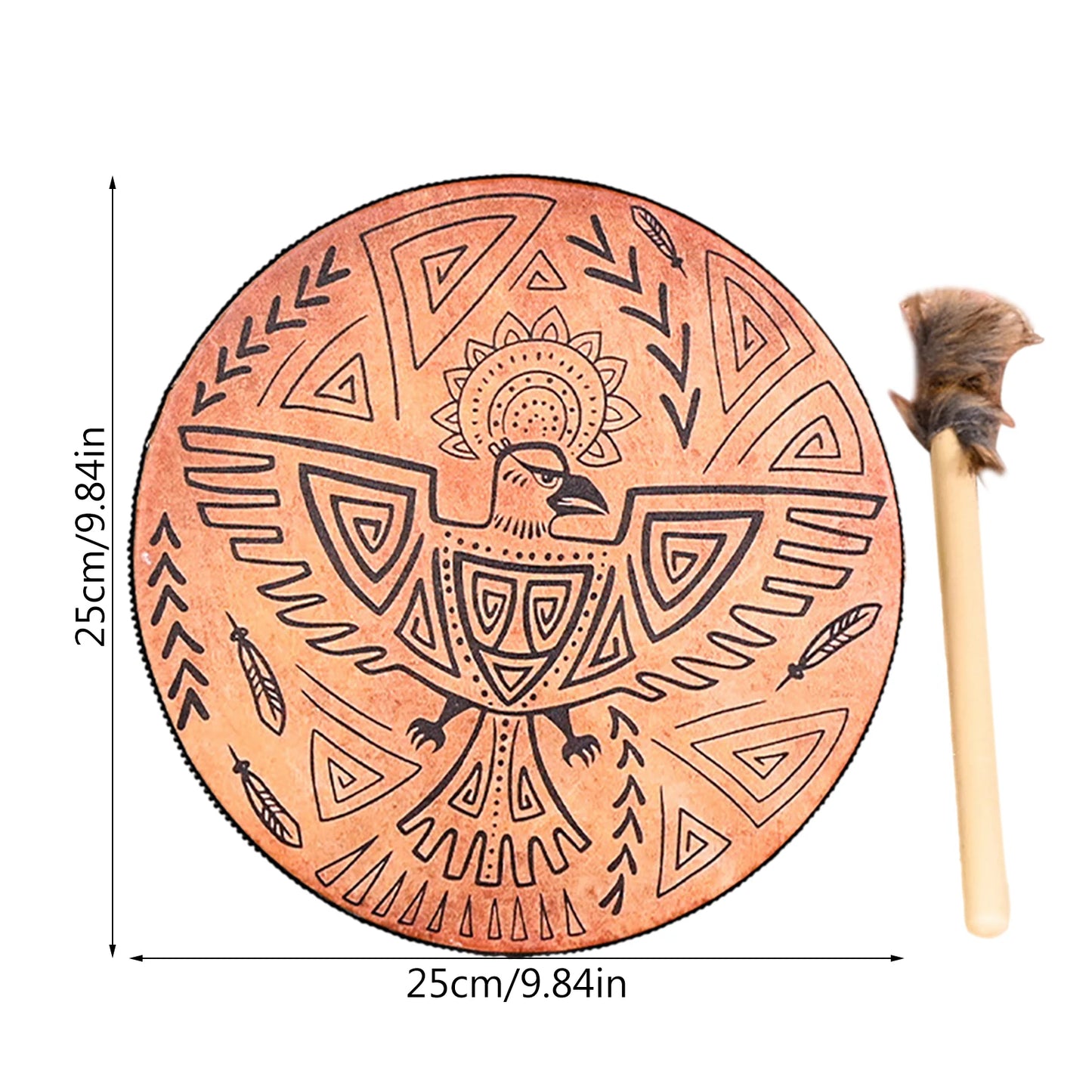Hand Drum Shamanic Drum with 3D Tree Shape – Sound Healing Totem for Meditation