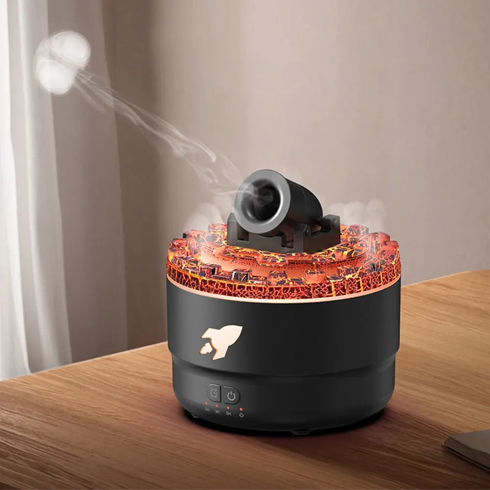 Volcanic Crack Light Cannons Humidifier Essential Oil Diffuser Air Humidifier with Timer for Home Bedroom Office w/ Night Light