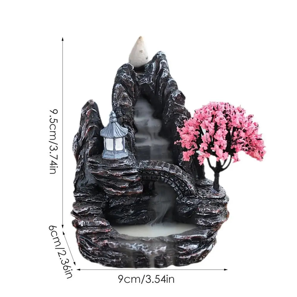 Mini Resin Backflow Waterfall Incense Holder – Tranquil Aromatherapy Decor