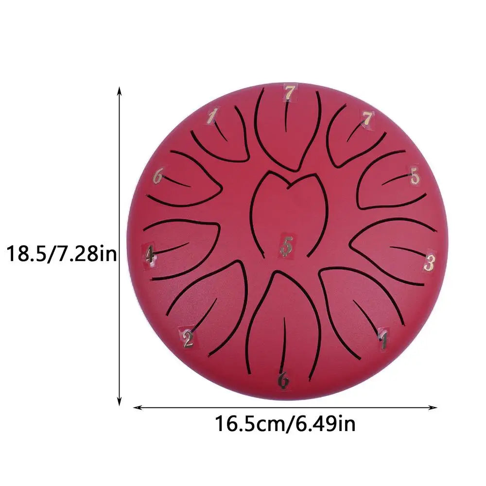 Portable 6-Inch Rain Drum Instrument with 11 Notes – Ethereal Steel Tongue Drum for Meditation and Music Education