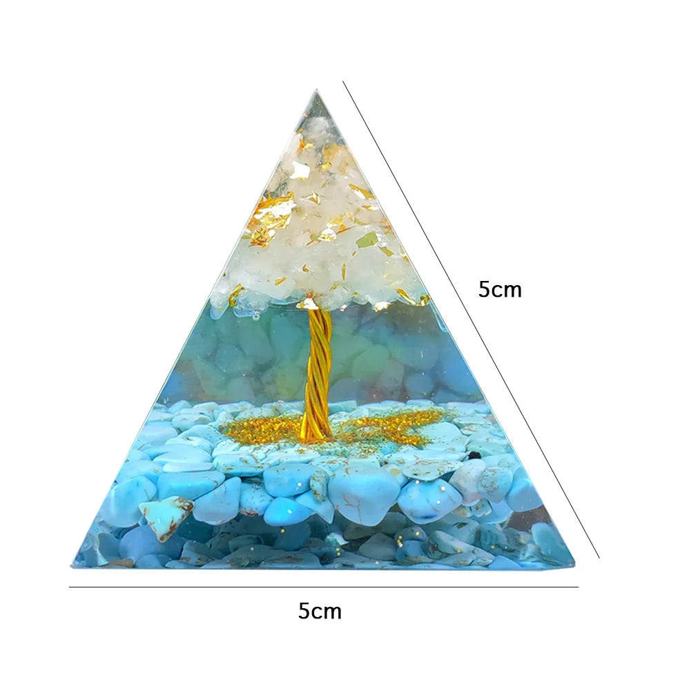 Natural Tiger Eye Orgonite Pyramid Healing Crystals Energy Generator Reiki Chakra Multiplier Orgone Amethyst Meditation Stone5X5