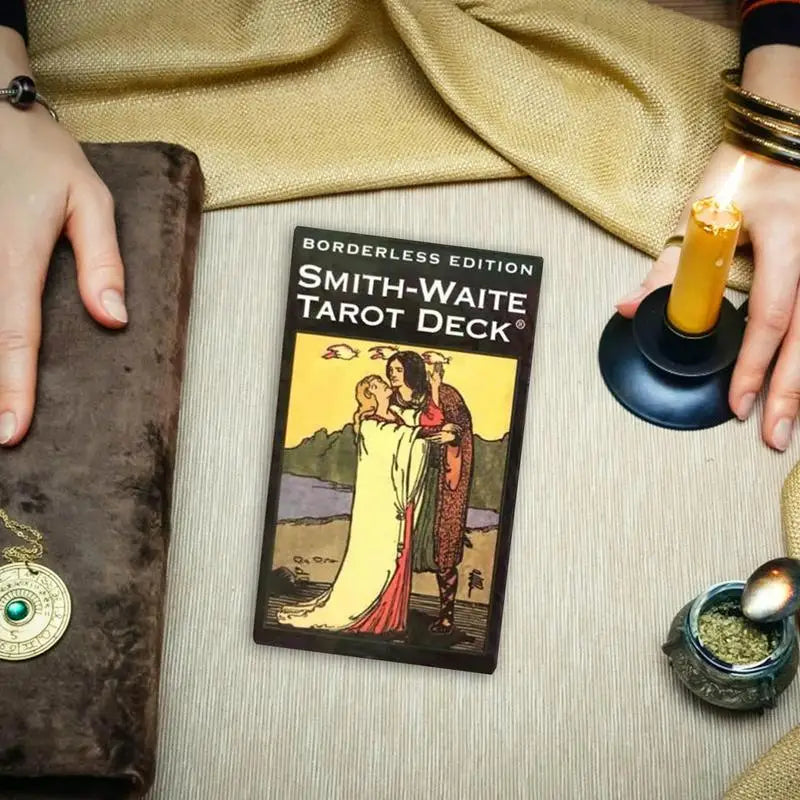 Large Borderless Smith-Waite Tarot Deck – Pocket Size 12×7cm Full English