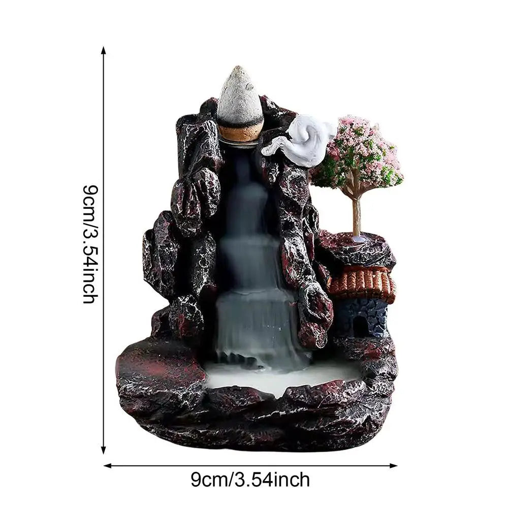 Resin Backflow Incense Burner Waterfall Tower – Mystical Aromatherapy Decor