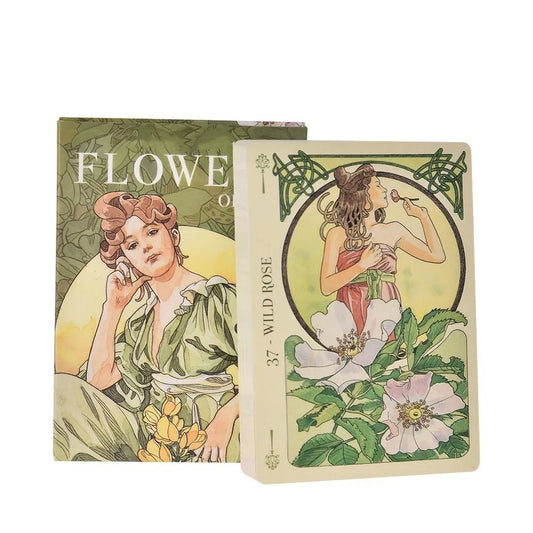 Flower Oracle Cards – 38-Card Tarot Deck for Mystical Divination and Party Games