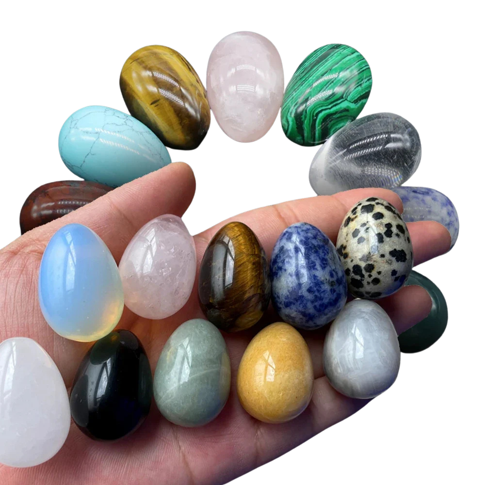 Natural Crystal Stone Egg – Polished Citrine, Tiger’s Eye, Obsidian & More