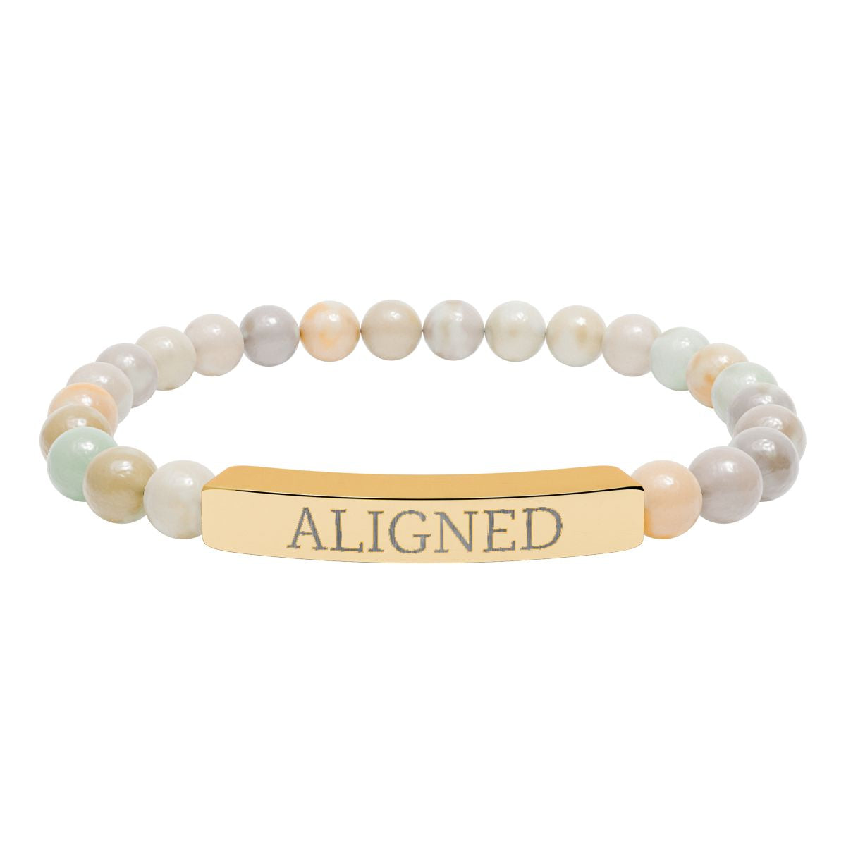 Aligned Intention Bracelet Natural Amazonite Stretch Bar