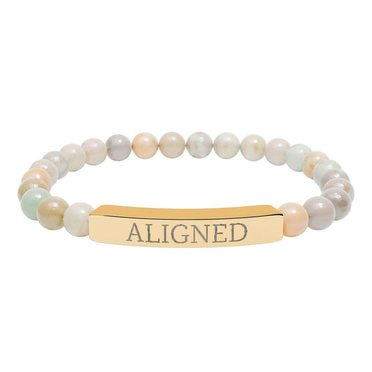Aligned Intention Bracelet Natural Amazonite Stretch Bar