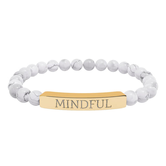 Mindful Intention Bracelet Natural Howlite Stretch Bar