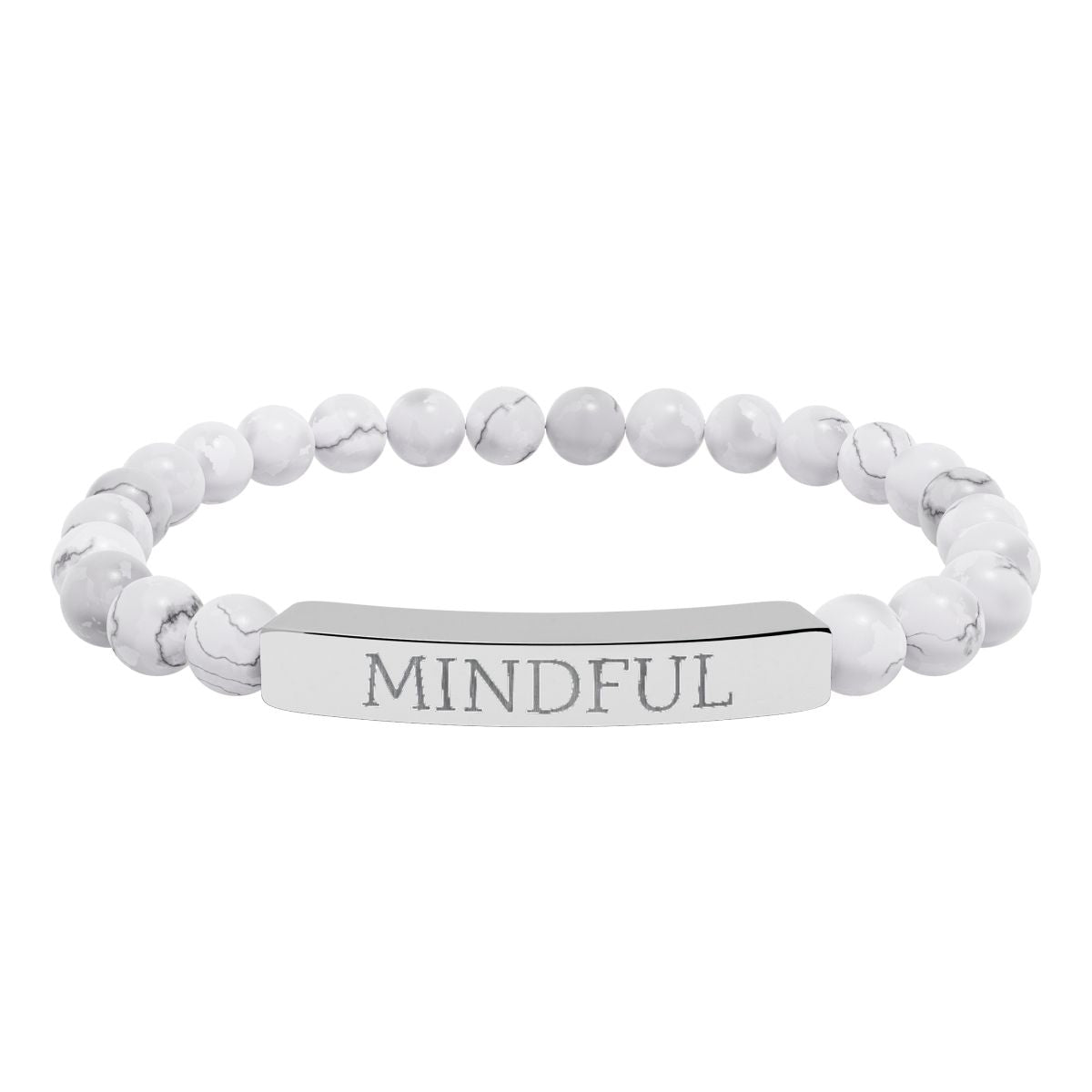Mindful Intention Bracelet Natural Howlite Stretch Bar