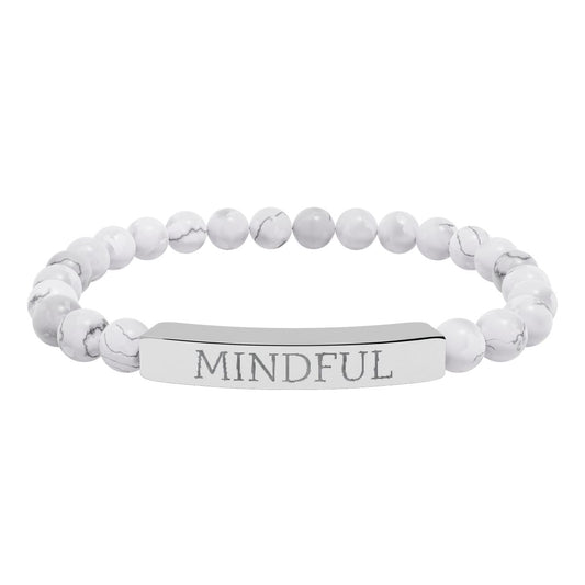 Mindful Intention Bracelet Natural Howlite Stretch Bar